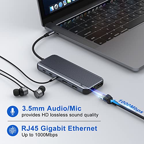 12-in-1 Dual HDMI USB-C Dock Station