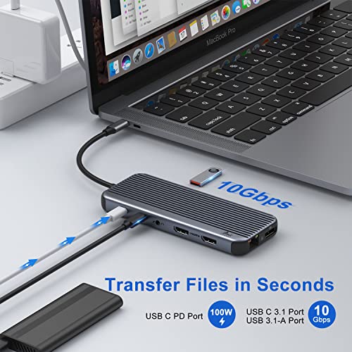 12-in-1 Dual HDMI USB-C Dock Station