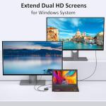 Dual 4K HDMI USB-C Adapter for MacBook, Lenovo, Dell