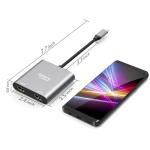 Dual 4K HDMI USB-C Adapter for MacBook, Lenovo, Dell