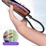 Braided Leather USB-C Charging Bracelet 8.9in