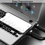 Braided Leather USB-C Charging Bracelet 8.9in