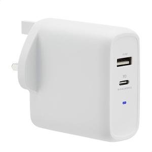 63W Dual Port USB Charger - White