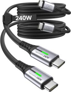 INIU 240W USB-C Charger Cable 2-Pack, 2m