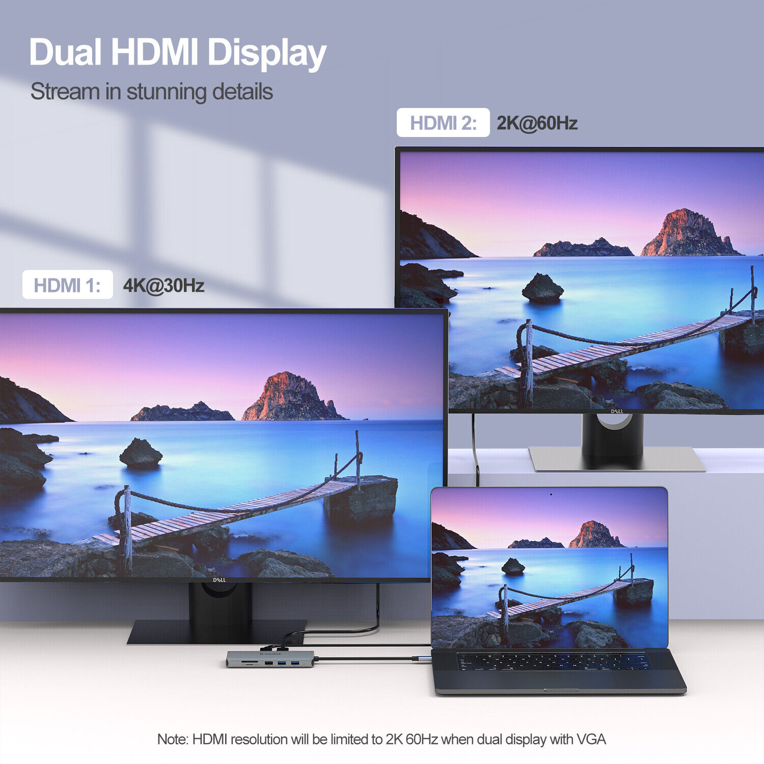 Multiport USB-C Hub with HDMI and Card Reader