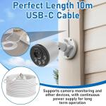 Quwem 10M USB-C Power Extension Cable (White)