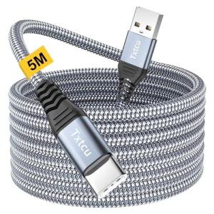 5m Braided USB-C Cable for Fast Charging