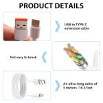 5M Long USB-C Charging Cable for Devices
