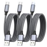 USB-C Charger Cable 3-Pack Fast Charging 3M