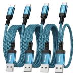 4-Pack USB-C Fast Charging Cables (Nylon Braided)