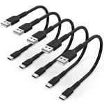 5-Pack Short USB-C to USB-A Cables 30CM