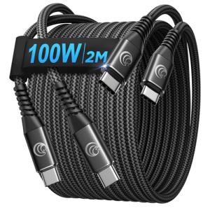 Aioneus 2M USB-C Fast Charging Cable 2-Pack