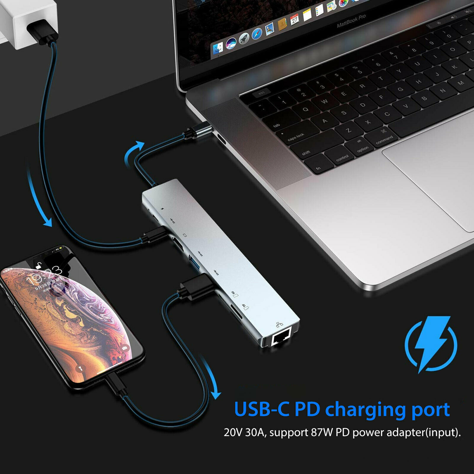 8-in-1 USB-C Multiport Adapter for PC/MacBook