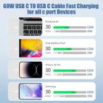 Ofuca 60W USB-C to USB-C Charger Cable 2-Pack