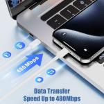 Ofuca 60W USB-C to USB-C Charger Cable 2-Pack