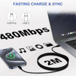 MFi Certified USB-C to Lightning Cable 2-Pack