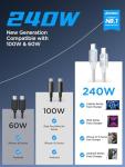 240W Fast Charging USB-C to USB-C Cable 2m