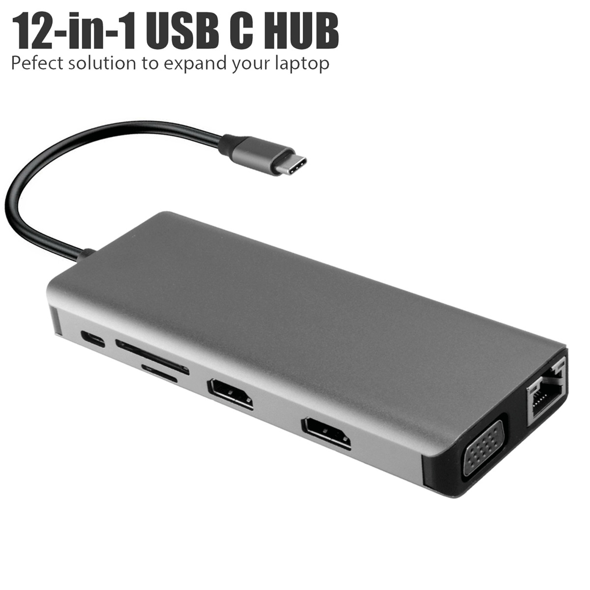 12in1 Type C Hub with 4K UHD HDMI