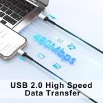 3-Pack Short USB-C to USB-C Fast Charging Cable