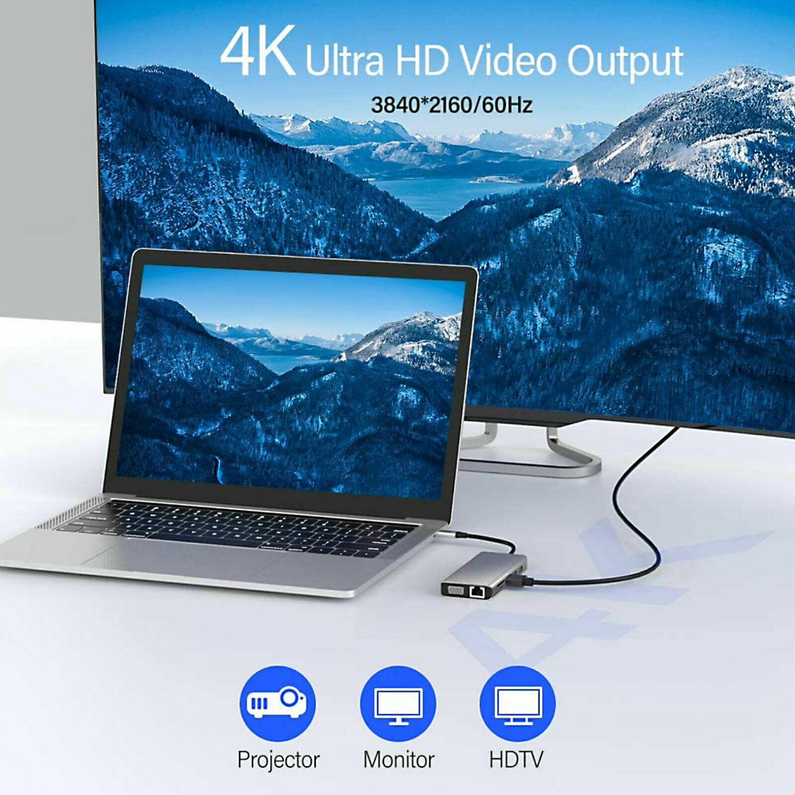 12in1 Type C Hub with 4K UHD HDMI