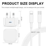 20W MFi Certified USB-C to Lightning Charger Cable