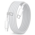 2M Braided USB-C to Lightning Charger Cable