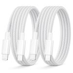 Braided USB-C to Lightning Charger Cable 2-Pack