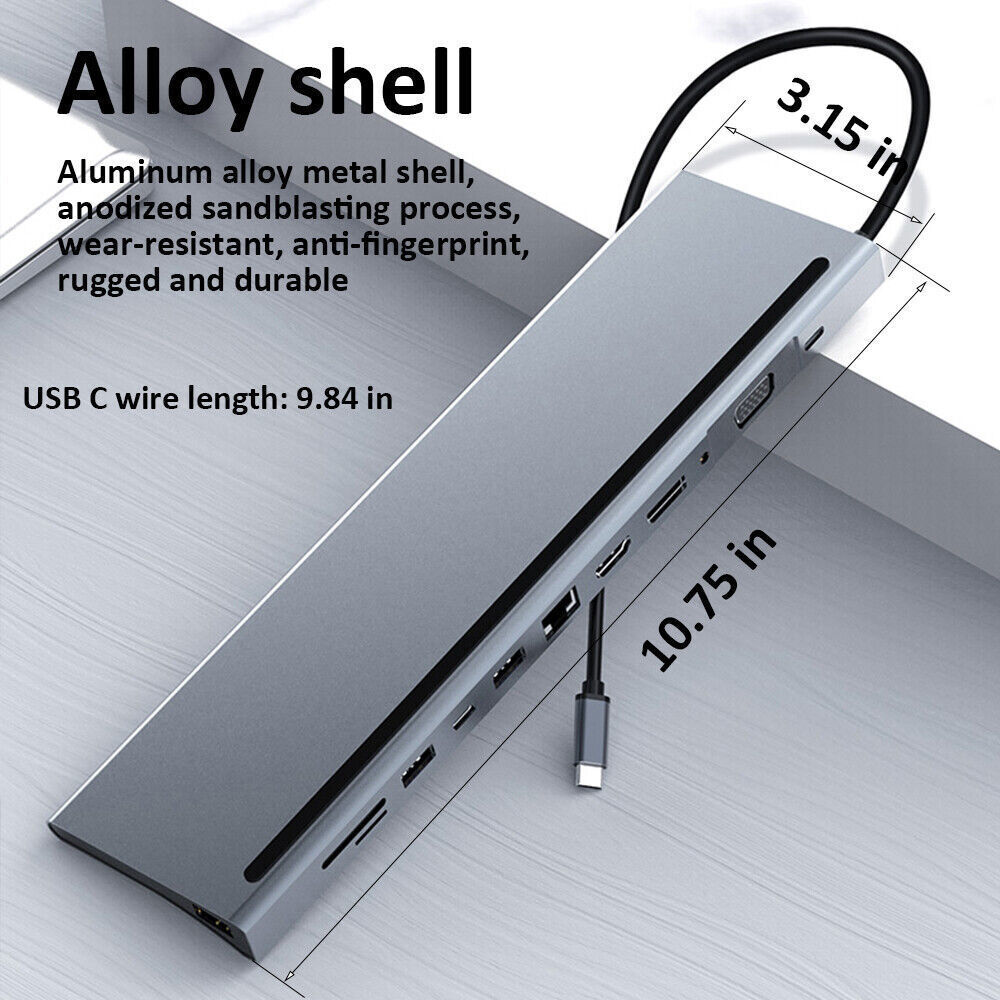 12-in-1 USB-C Docking Station for Laptops