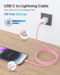 Aioneus USB-C to Lightning Cable 2M - Pink