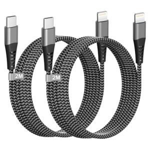 2M USB-C to Lightning Cable (2-Pack)