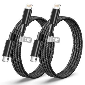 2-Pack USB-C to Lightning Cable 1M Fast Charge