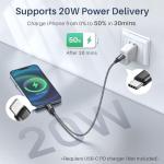 RAVIAD 0.5M USB-C to Lightning Fast Charger Cable