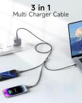 100W 3-in-1 USB-C Fast Charger Cable 1.2M