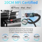 Short USB-C to Lightning Cable 2-Pack, MFi Certified