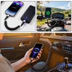 66W Coiled USB-C Car Charger Cable 2-Pack