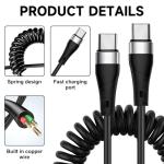 66W Coiled USB-C Car Charger Cable 2-Pack