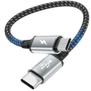 Nylon Braided USB-C to Micro USB Cable 0.2M