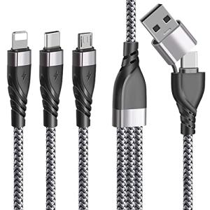 5-in-1 Fast Charging Cable, USB A/C Nylon Braided