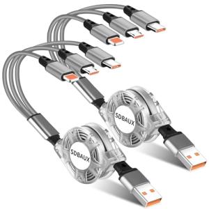 SDBAUX 3-in-1 Retractable USB Charger Cable