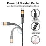 RAVIAD 3-in-1 USB-C Multi Charger Cable 1.2M