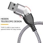 5-in-1 Fast Charging Cable, USB A/C Nylon Braided