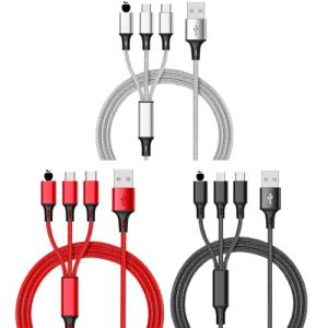 Multi Charging Cable 3-Pack Fast Charging 3A