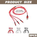 Multi Charging Cable 3-Pack Fast Charging 3A