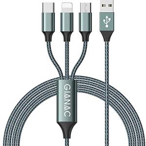 3-in-1 Nylon Braided Multi Charger Cable 1.2M