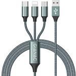 3-in-1 Nylon Braided Multi Charger Cable 1.2M