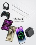 10-Pack Multi Short USB-C Charging Cables