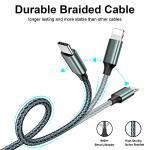 3-in-1 Nylon Braided Multi Charger Cable 1.2M