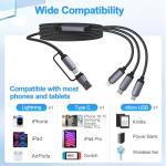 5-in-1 100W Nylon Braided Charging Cable 6Ft