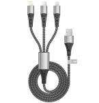 3-in-1 Nylon Braided Charger Cable 1.2M