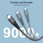 3-in-1 Nylon Braided Charger Cable 1.2M